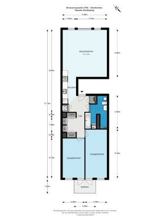 Floorplan - Brouwersgracht 270E, 1013 HG Amsterdam